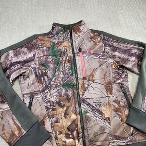 Under Armour Camo Jacket Women Medium Storm Fleece Hunting Realtree Xtra FullZip